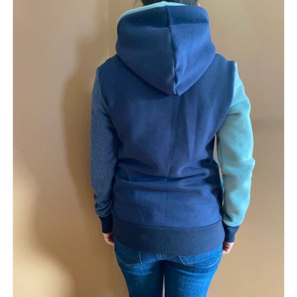 Ocean Oasis Hoodie Upcycled with Pockets Sweatshirt One-Of-A-Kind MungoCrafts - Picture 6 of 6